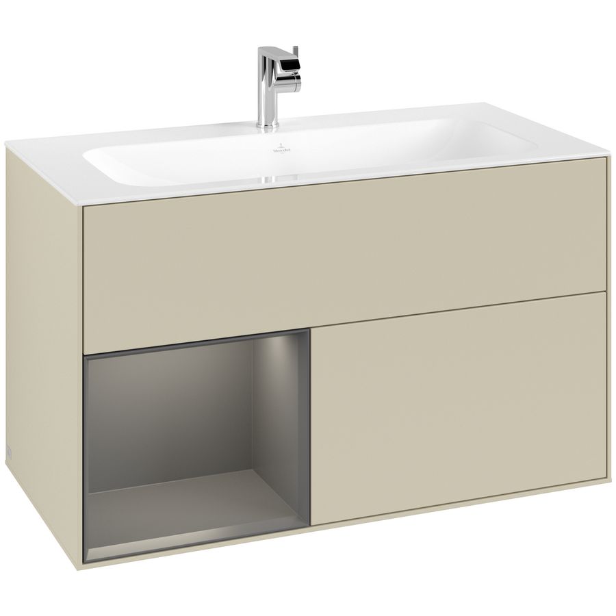 Wastafelonderkast Finion 996x591x498mm S.Grey Matt Lacquer F030GKHJ