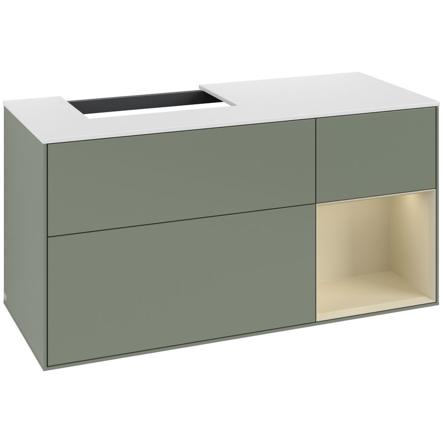 Wastafelonderkast Finion 1200x603x501mm Olive Matt Lacquer G151HJGM