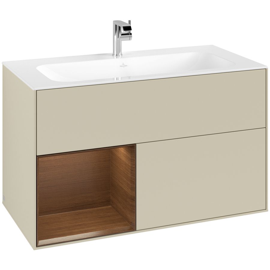 Wastafelonderkast Finion 996x591x498mm S.Grey Matt Lacquer F030GNHJ