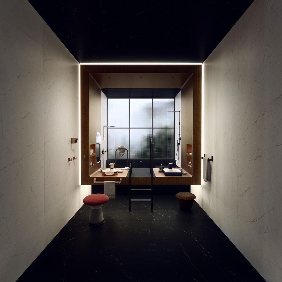 AXOR MyEdition plaat 245x82mm walnoot zwart walnoot/zwart