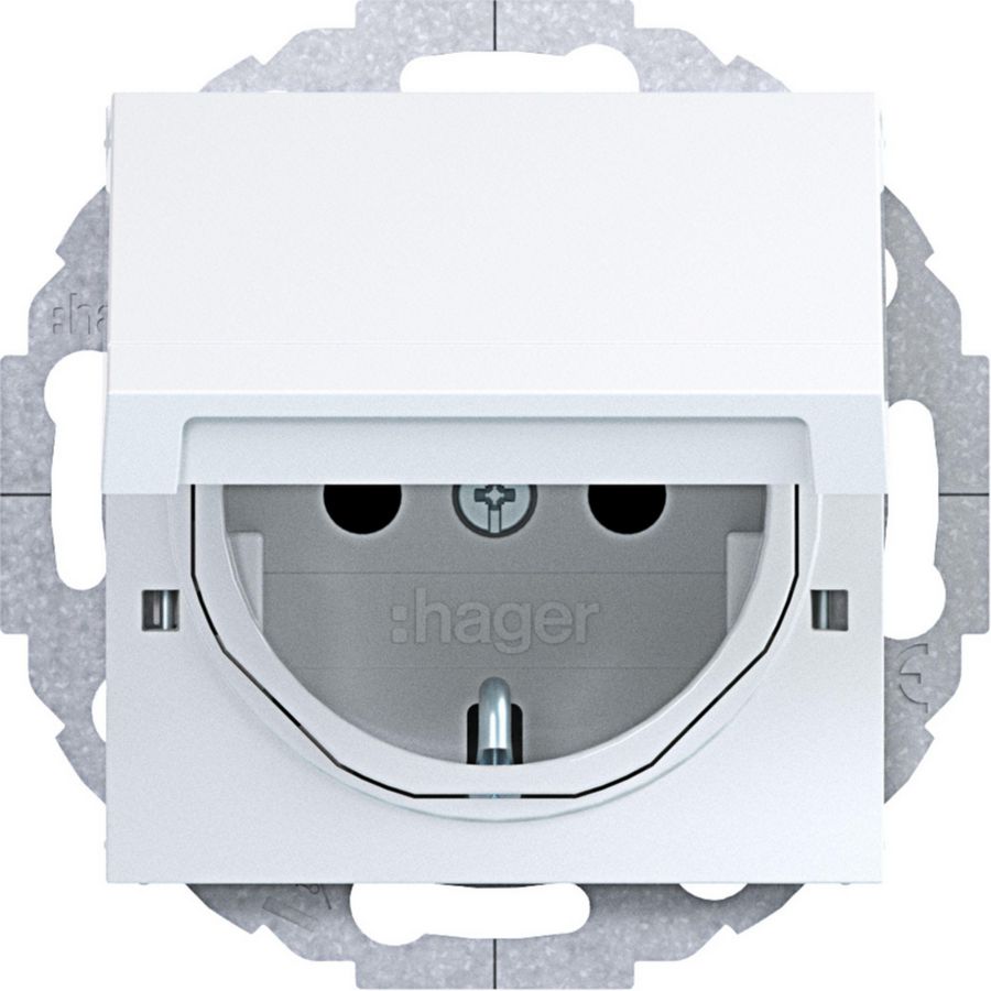 SCHUKO-wandcontactdoos, vergrend.afd., variabele 45gr., A.x/