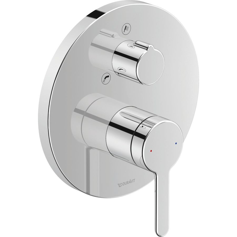 Inbouw eenhendelbadmengkraan chroom m. omstel bev rond C.1 KWC