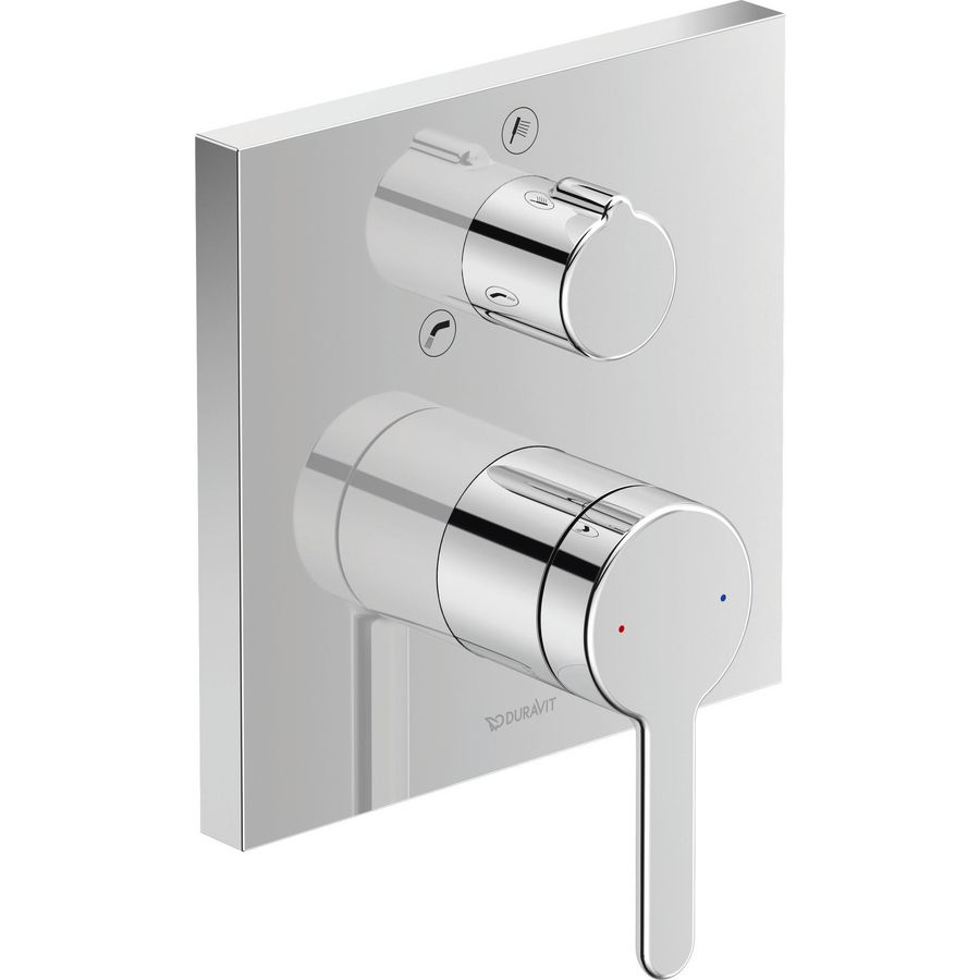 Inbouw eenhendelbadmengkraan chroom m.omstel hoekig C.1 KWC