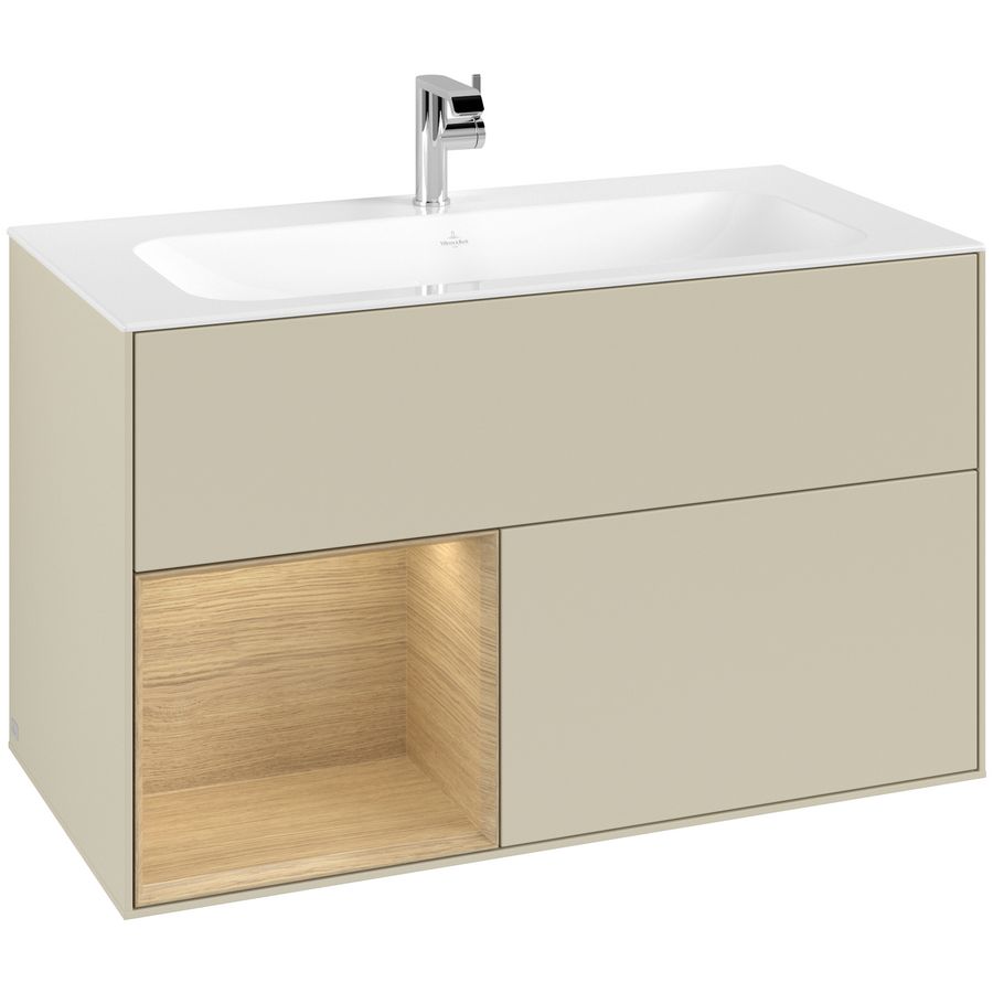 Wastafelonderkast Finion 996x591x498mm S.Grey Matt Lacquer F030PCHJ