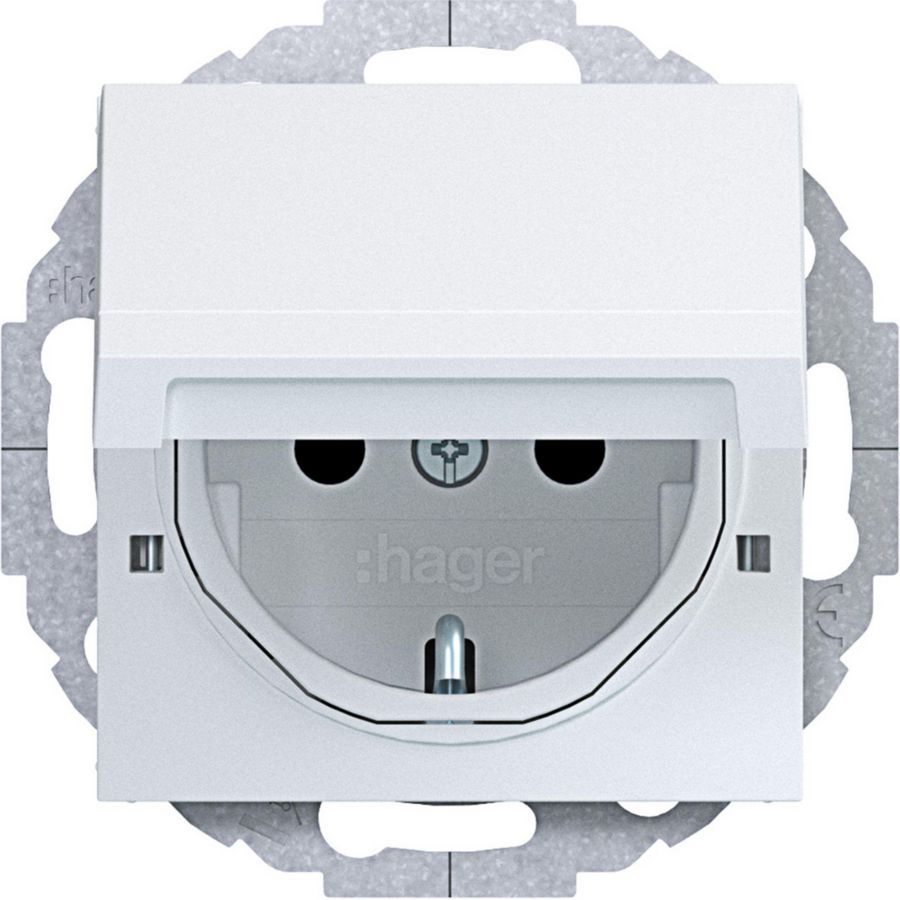 SCHUKO-wandcontactdoos, vergrend.afd., variabele 45gr., A.x/