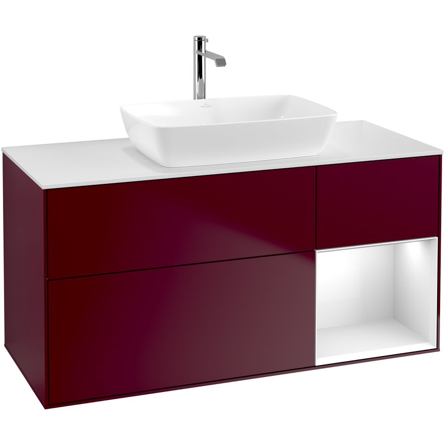 Wastafelonderkast Finion 1200x603x501mm Peony Matt Lacquer F831GFHB