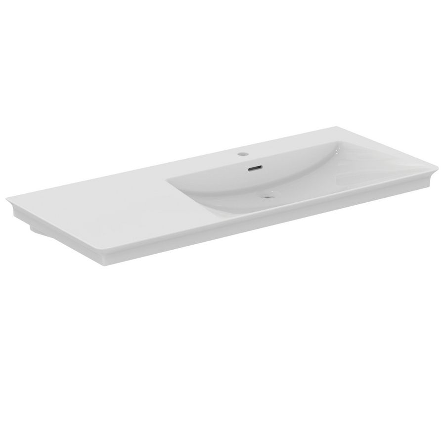 Wastafel 1260x535x145mm wit m. kraangat m. overloop La Dolce Vita Vanity E263301