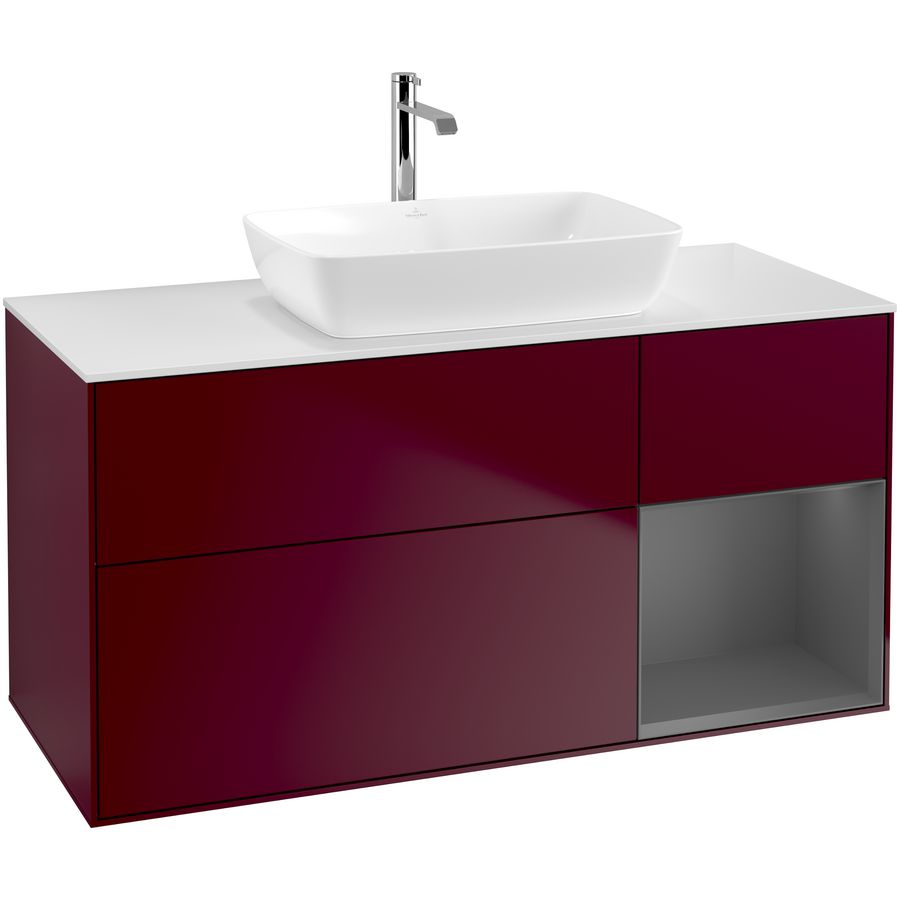 Wastafelonderkast Finion 1200x603x501mm Peony Matt Lacquer F831GKHB