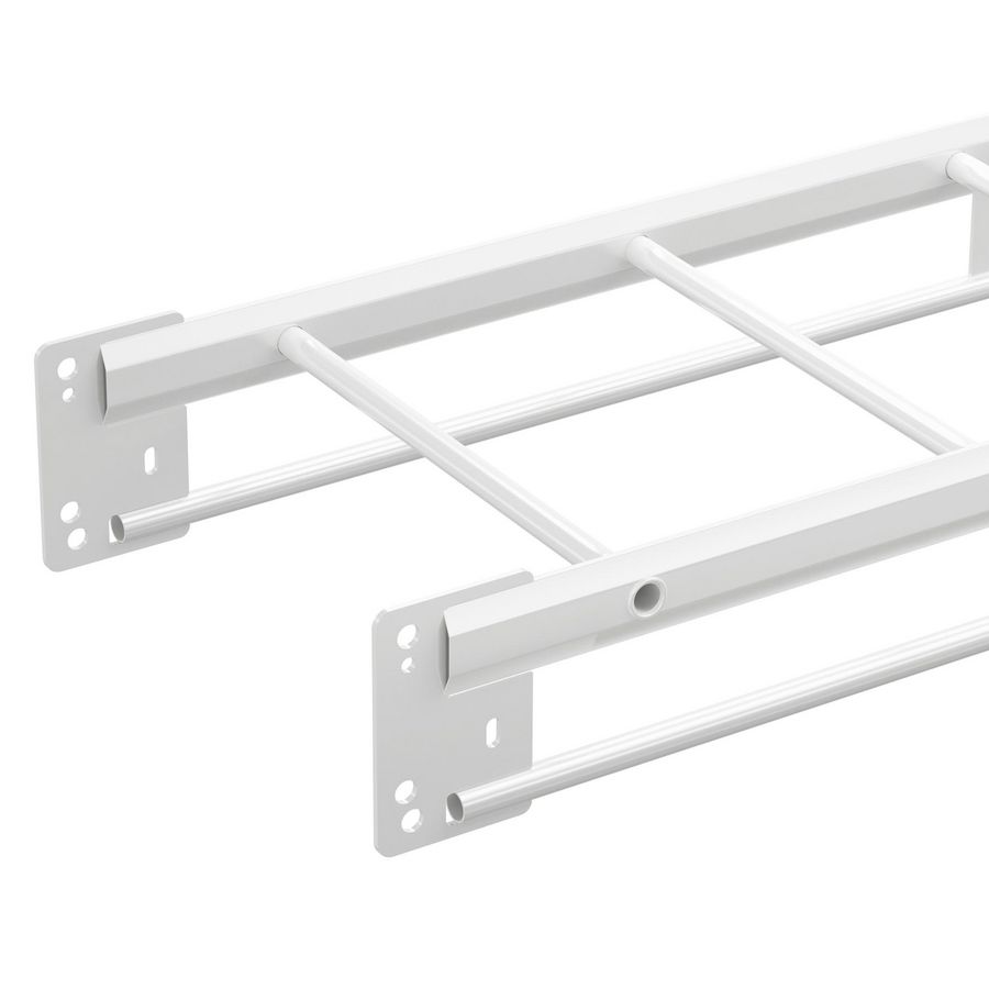 Lengte a 6m. Kabelladder 400mm KHZV zinkpox wit RAL9010