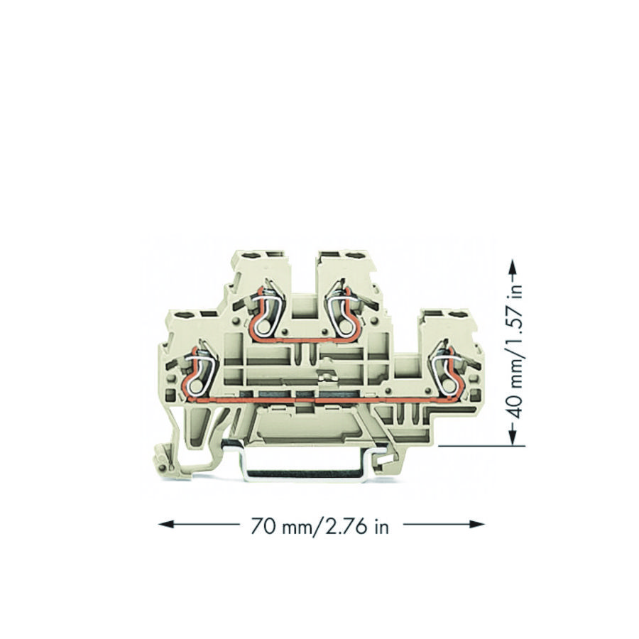 2-etageklem Rijg-/rijgklem L/L lichtgrijs VVE=50