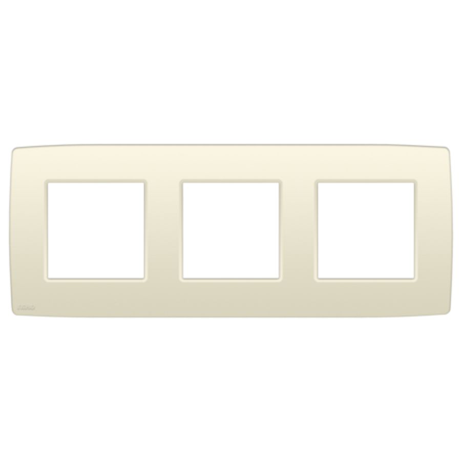 3-Voudige afdekplaat 71mm centerafst. Ori. cream