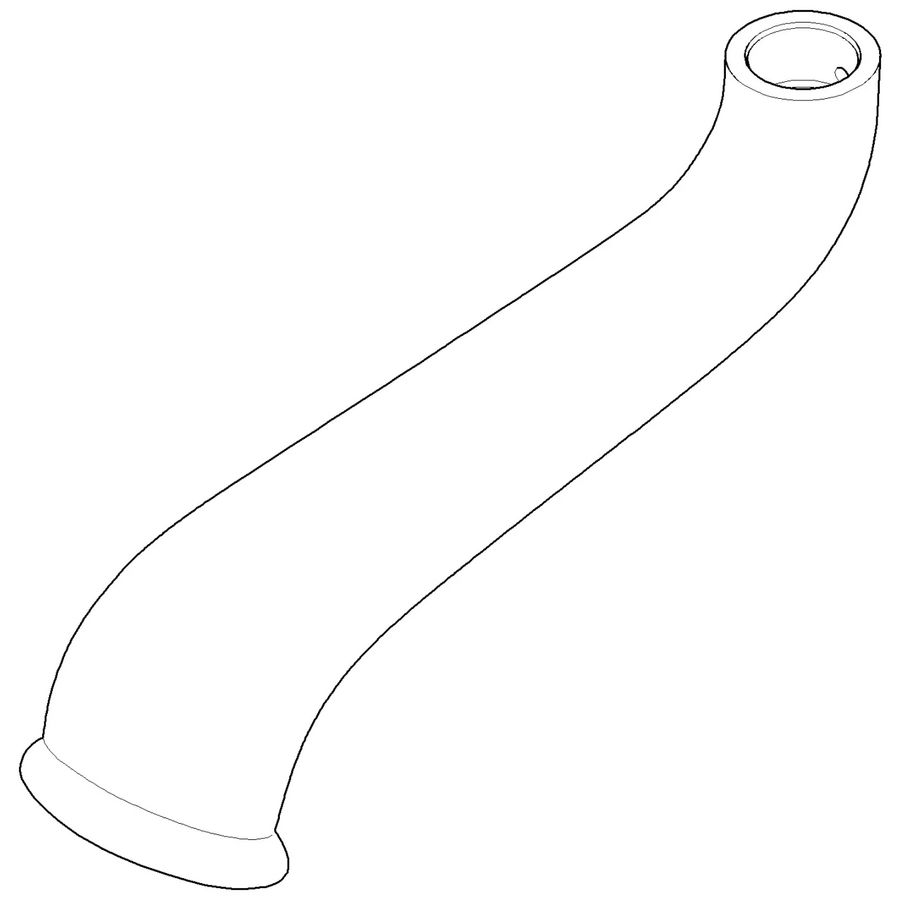 Uitloop 221x102x66mm Messing gebors. (23kt Goud)