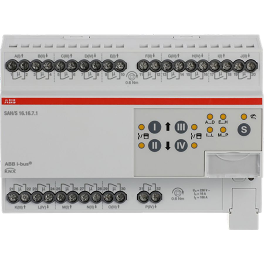 Schakel/Jaloezie aktor KNX 16-voudig 24V DC 16A DIN-rail (SAH/S16.16.7.1)