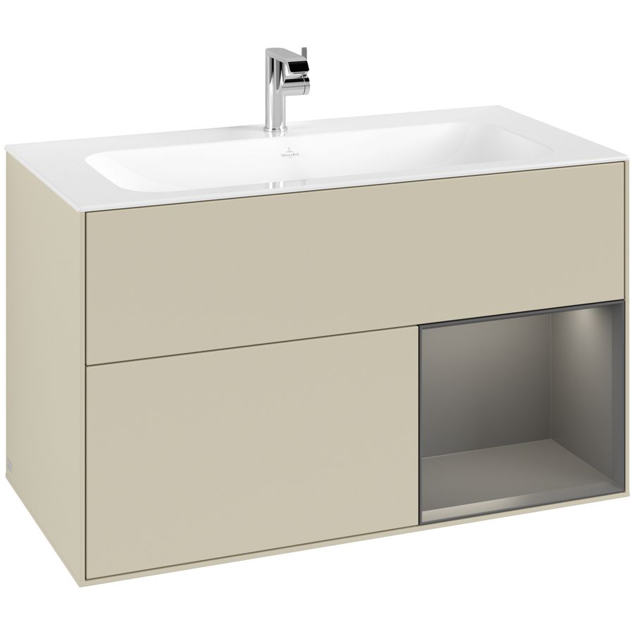 Wastafelonderkast Finion 996x591x498mm S.Grey Matt Lacquer F040GKHJ