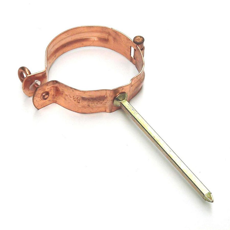 Koperen HWA scharnierpijpbeugel 100mm met slagpen