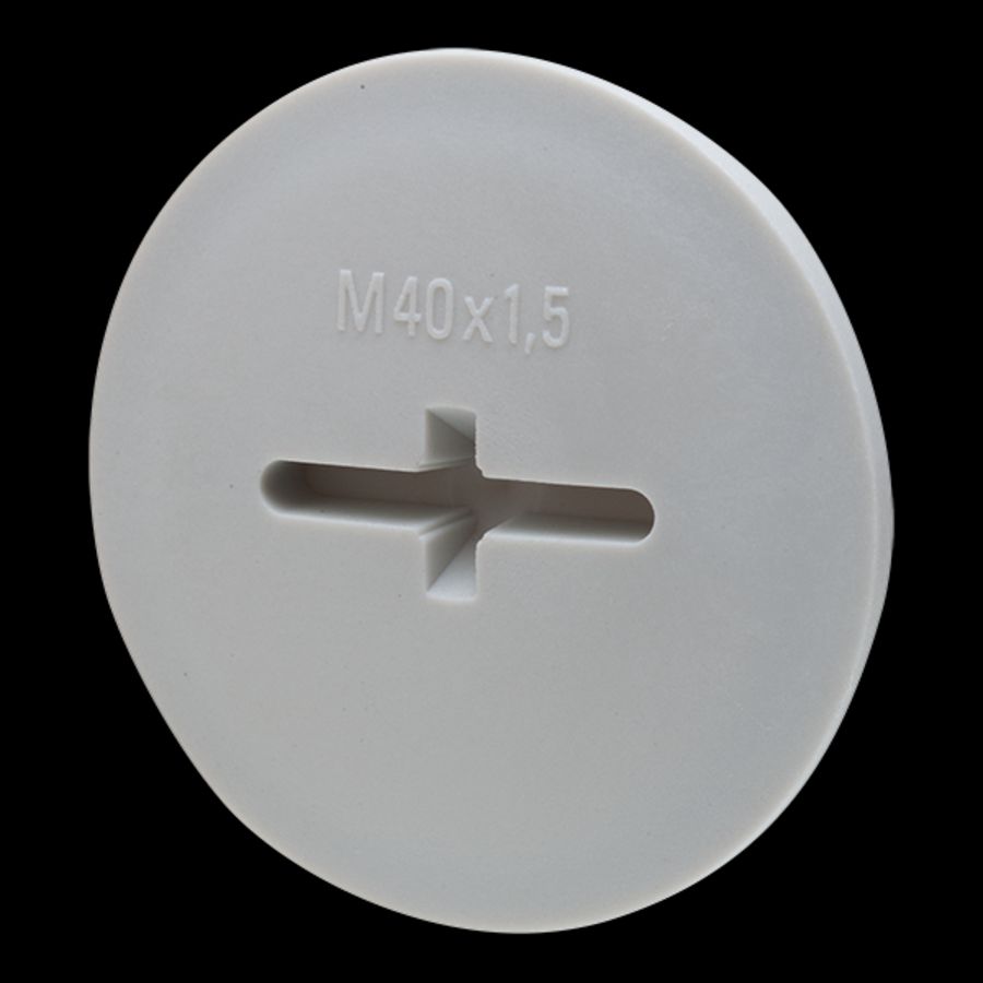 Blindstop kunststof M40x1,5 glasvezelversterkt, grijs (EVSG40LG)