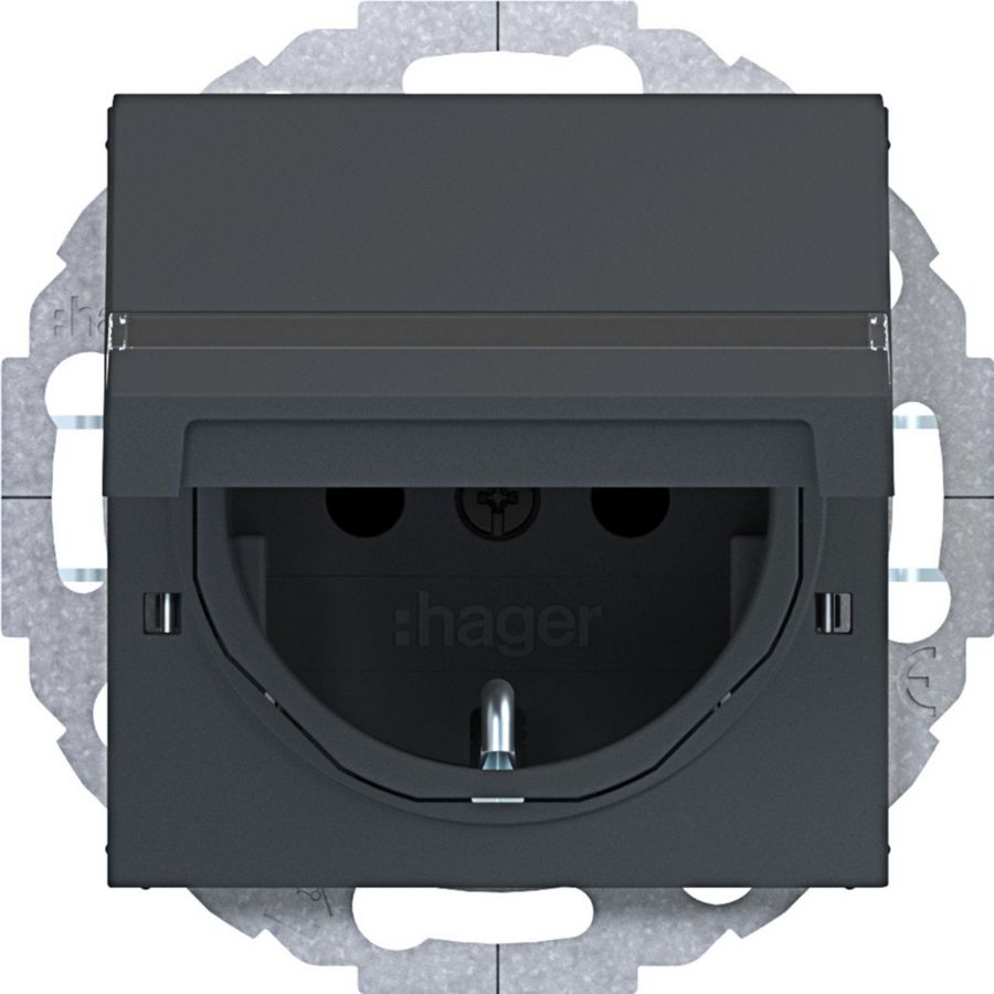 SCHUKO-wandcontactdoos, vergr., tekstv., variabele 45gr., A.