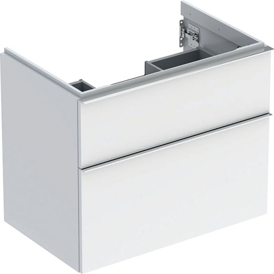 iCon wastafelonderkast 2x la 75cm wit hoogglans / greep chroom