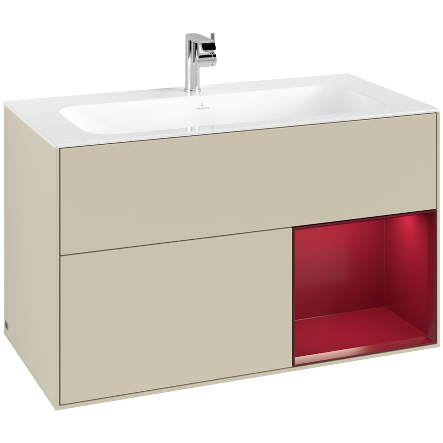 Wastafelonderkast Finion 996x591x498mm S.Grey Matt Lacquer F040HBHJ