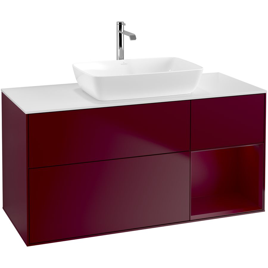 Wastafelonderkast Finion 1200x603x501mm Peony Matt Lacquer F831HBHB