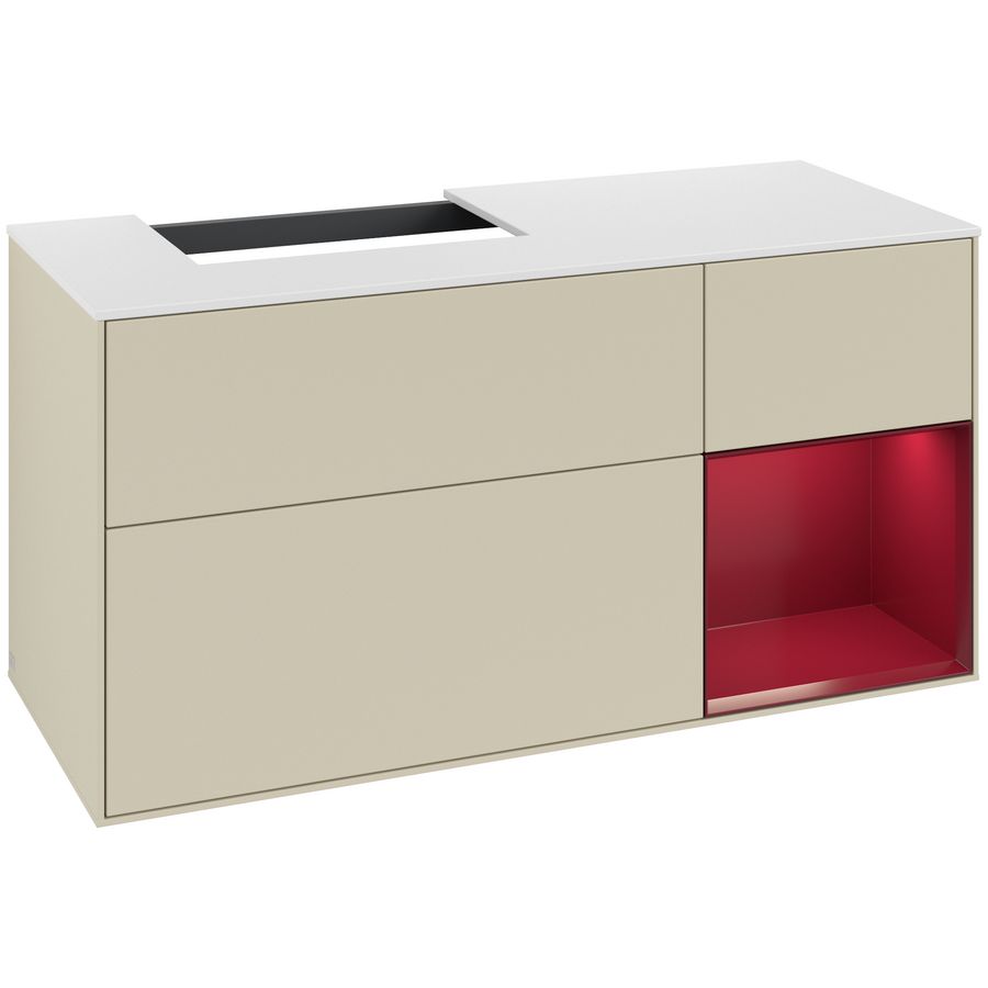 Wastafelonderkast Finion 1200x603x501mm S.Grey Matt Lacquer G151HBHJ