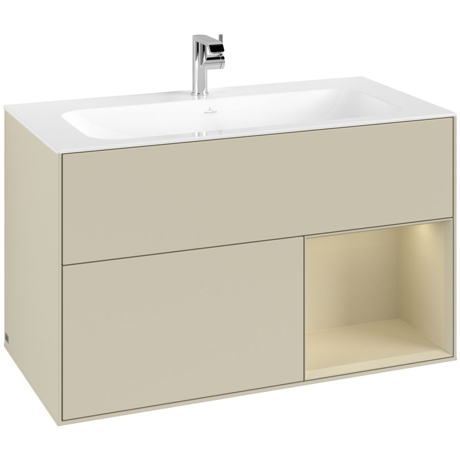 Wastafelonderkast Finion 996x591x498mm S.Grey Matt Lacquer F040HJHJ