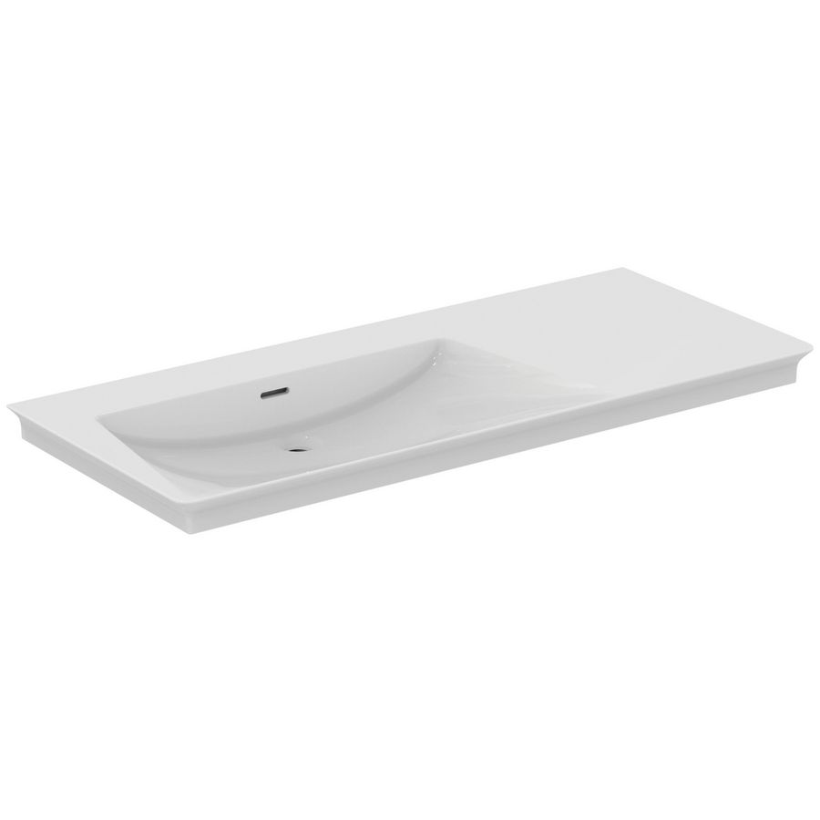 Wastafel 1260x535x145mm wit z. kraangat m. overloop La Dolce Vita Vanity E270601