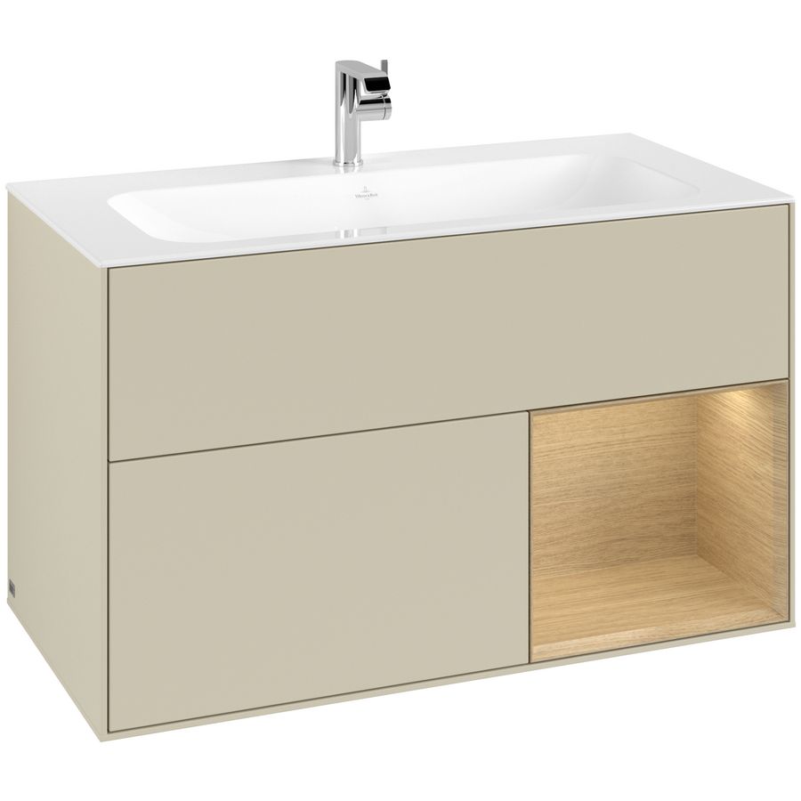 Wastafelonderkast Finion 996x591x498mm S.Grey Matt Lacquer F040PCHJ