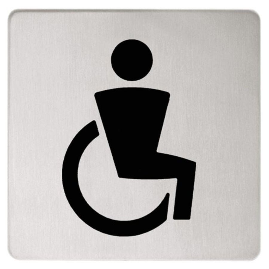 Plan deurschild symbool gehandicapten verchroomd