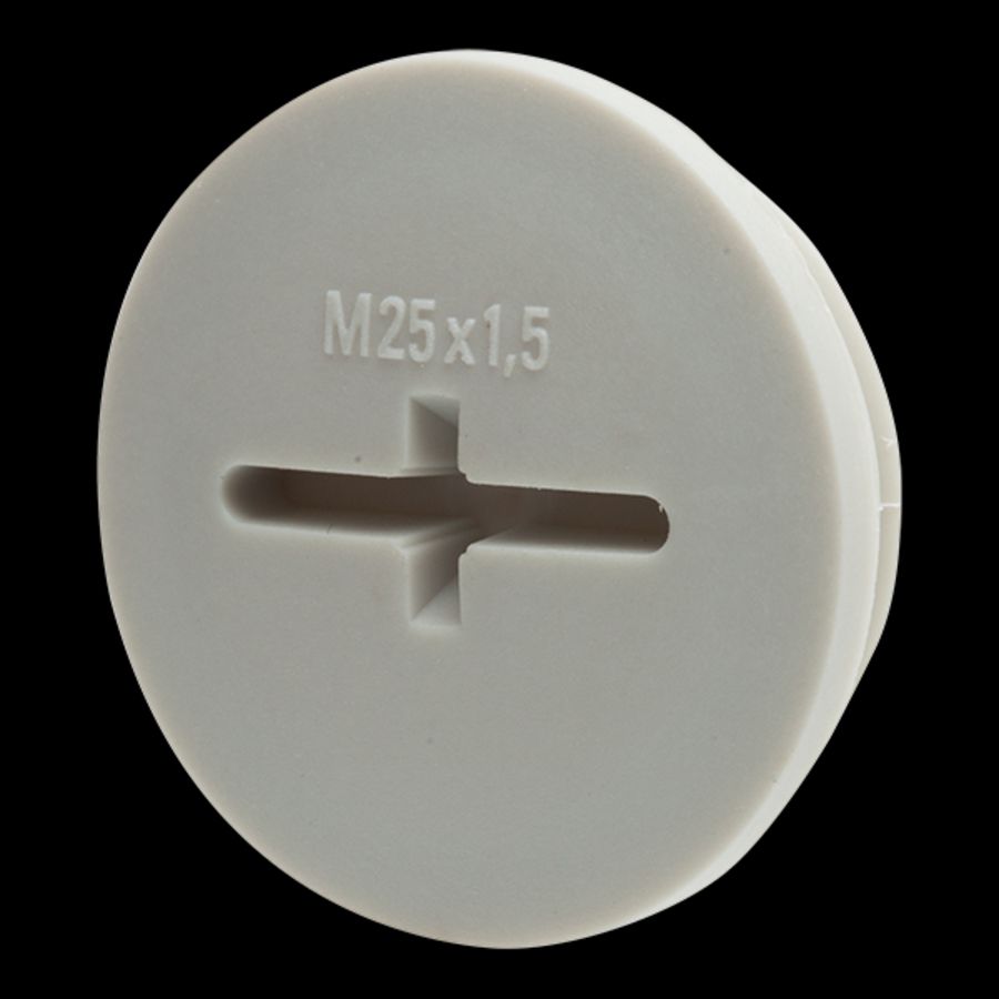 Blindstop kunststof M25x1,5 glasvezelversterkt, grijs (EVSG25LG)