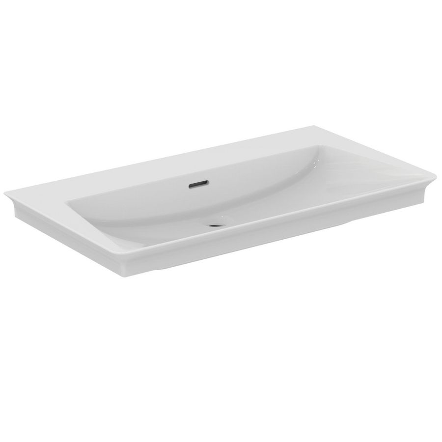 Wastafel 860x470x145mm wit z. kraangat m. overloop La Dolce Vita Vanity