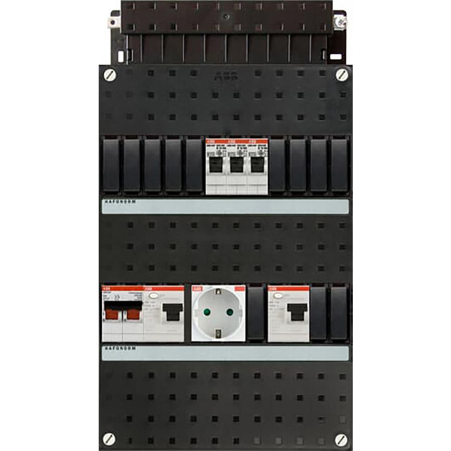 Groepenkast 3 groepen achter 2x 30mA + HS + 1x wandcontactdoos