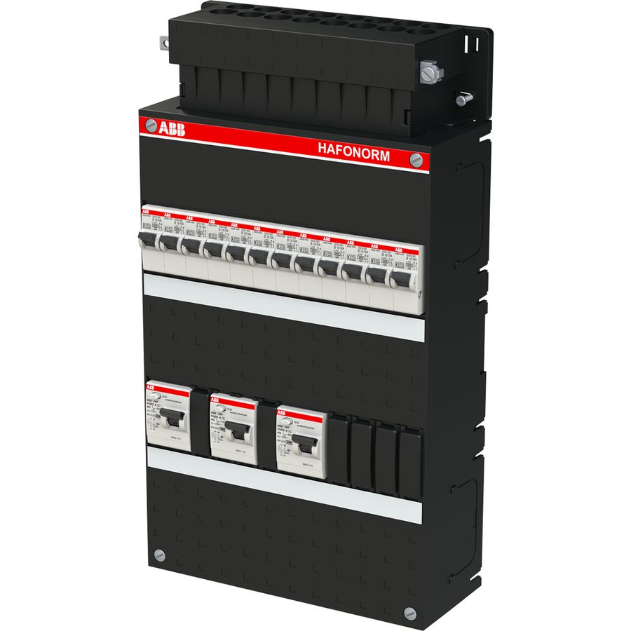 Installatiekast 12x achter 3x30mA, 3-f Installatiekast