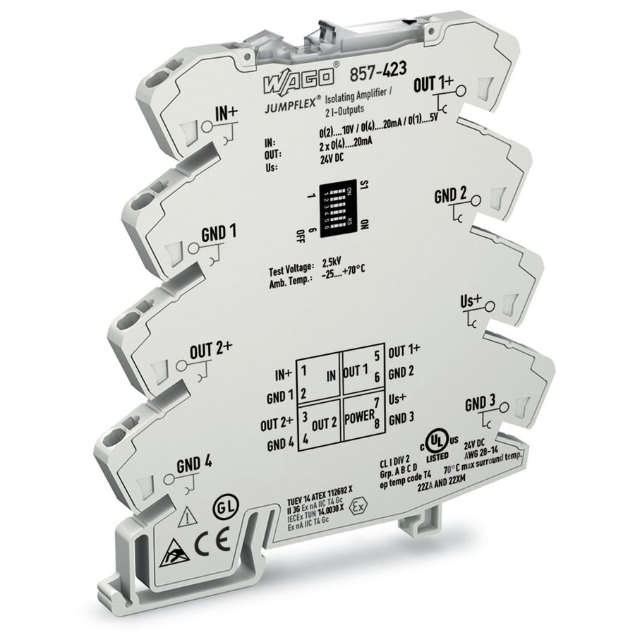 Scheidingsversterker Stroom/spanningsing 2xstroomuitg857-423