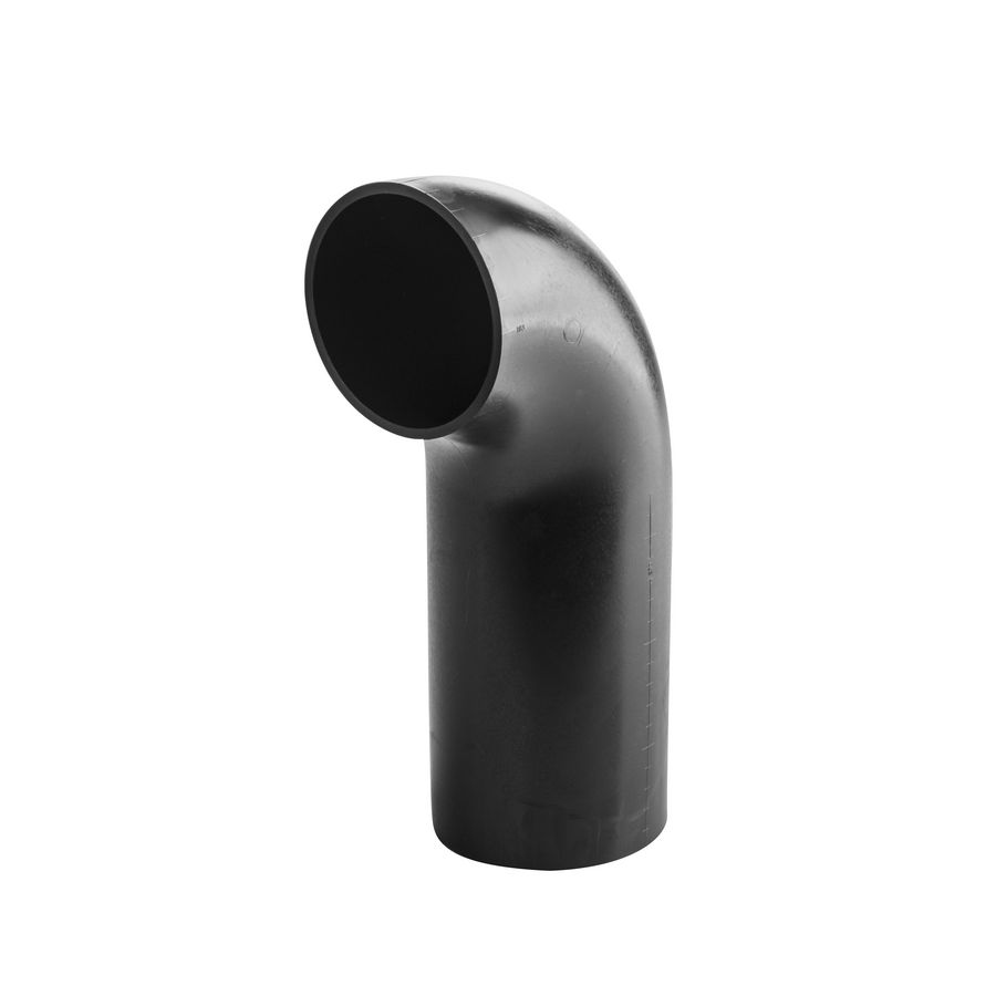 PE bocht 90° 125mm PN4 lang zwart