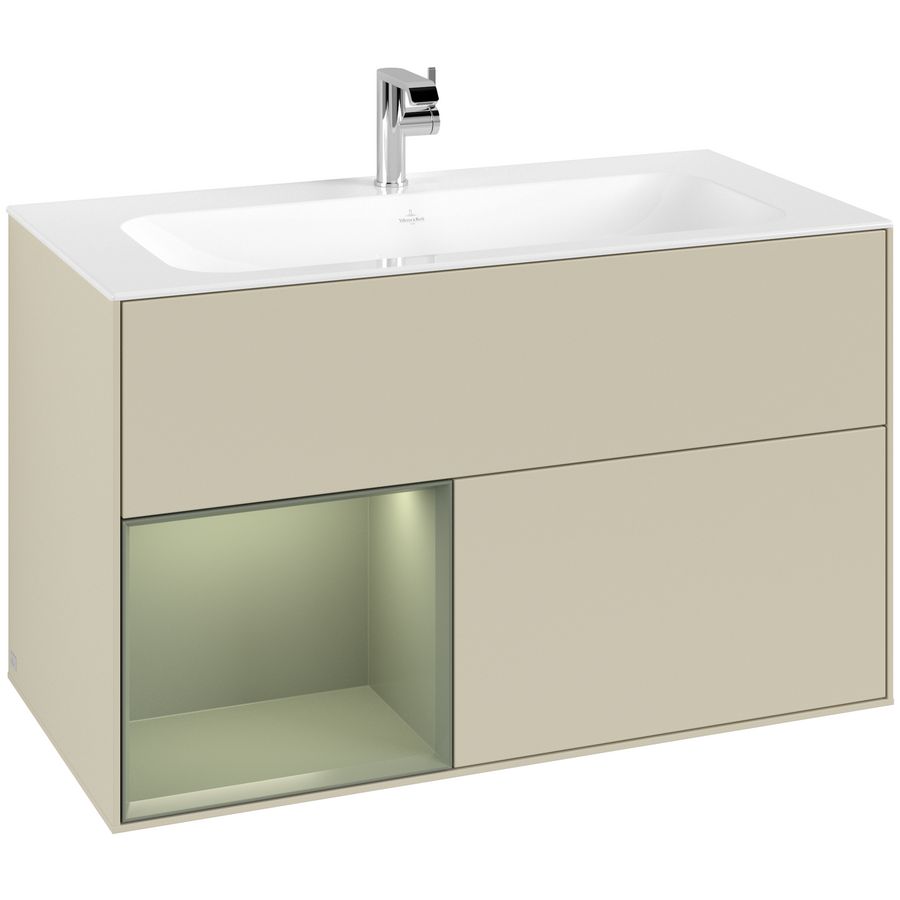 Wastafelonderkast Finion 996x591x498mm S.Grey Matt Lacquer G030GMHJ