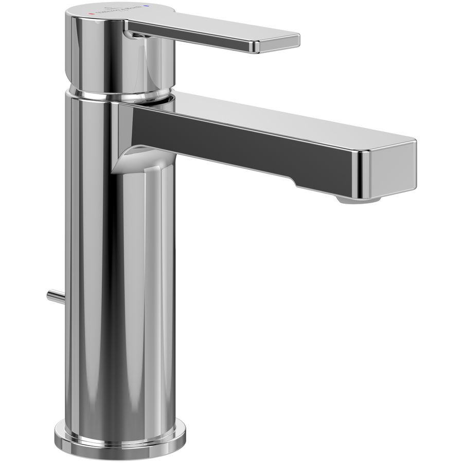 Wastafelkraan Architectura 1-hendel Chrome sprong 124mm incl. waste-inrichting TVW10300400061