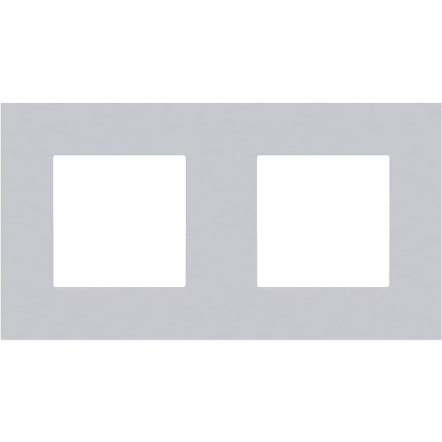 2-voudige afdekplaat hoh 71mm Pure alu grey