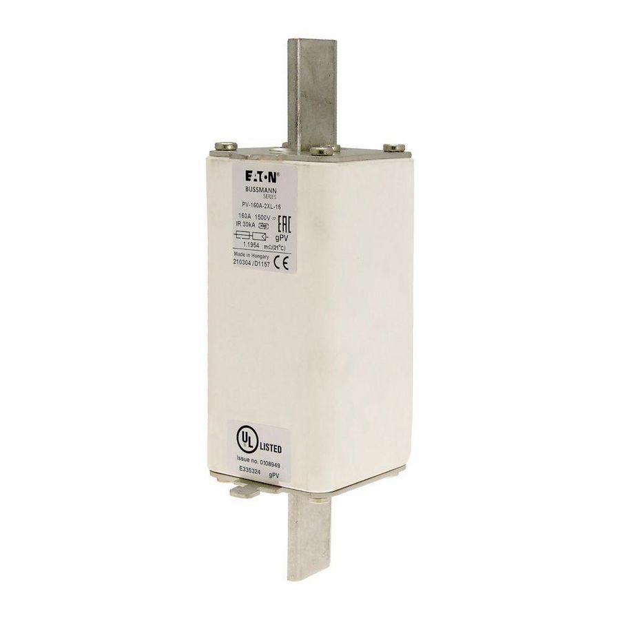 Zekering hoge snelheid 160A DC 1500V 2XL 61x205mm gPV IEC