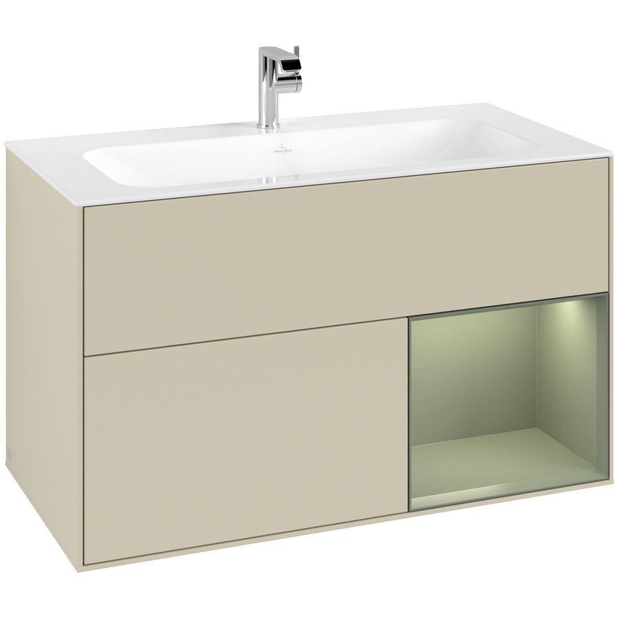 Wastafelonderkast Finion 996x591x498mm S.Grey Matt Lacquer G040GMHJ