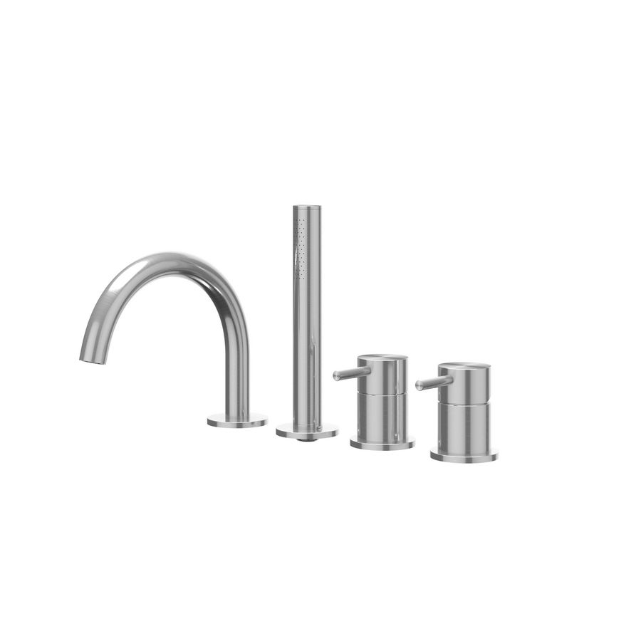 Badrandcombinatie 4-gats mengkraan CONCORD rvs geborsteld