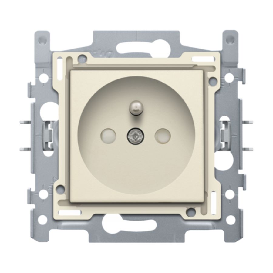 Stopcontact penaarde en besch.afsl. sokkel schroef cream