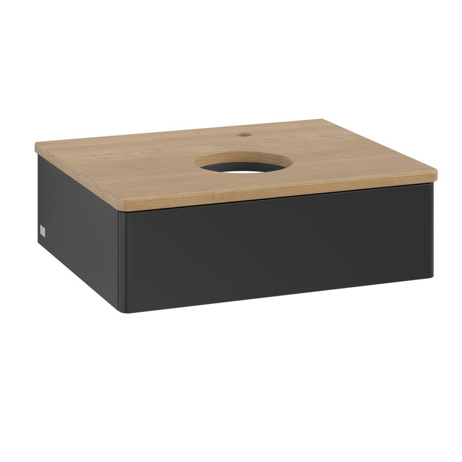 Wastafelonderkast Antao 600x190x500mm Black Matt Lacquer L07051PD