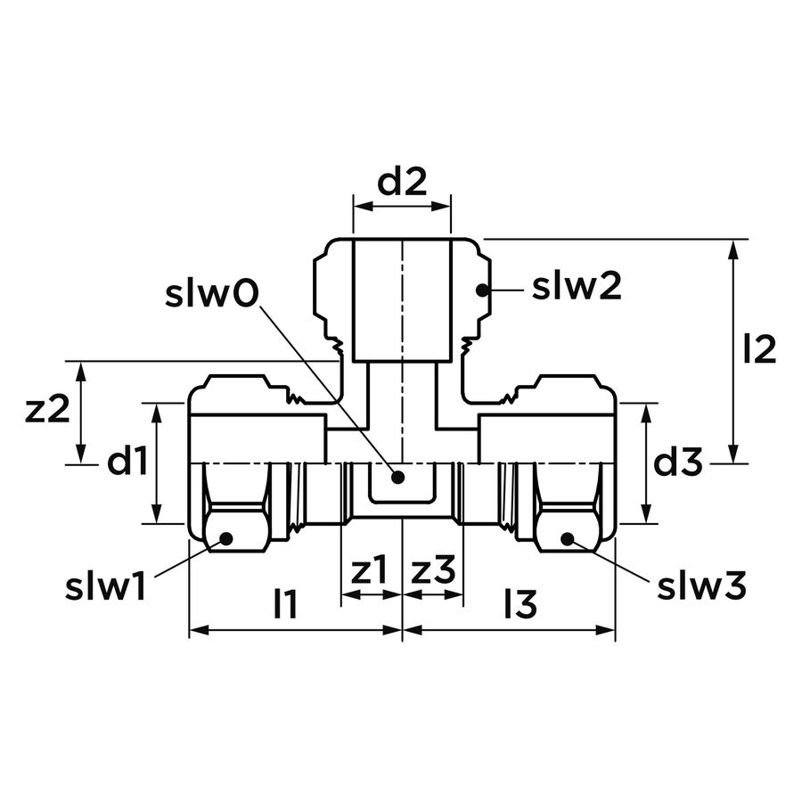 T-koppeling Super knel 22x22x22mm S1220 k/g