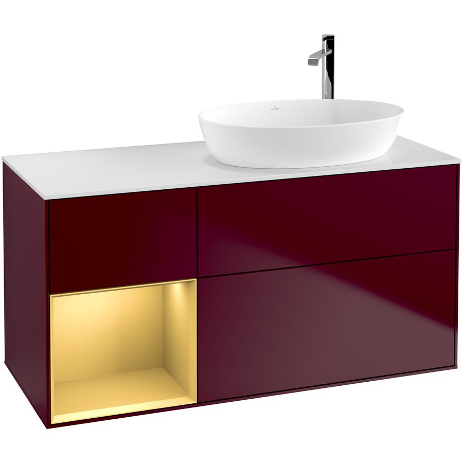 Wastafelonderkast Finion 1200x603x501mm Peony Matt Lacquer F921HFHB