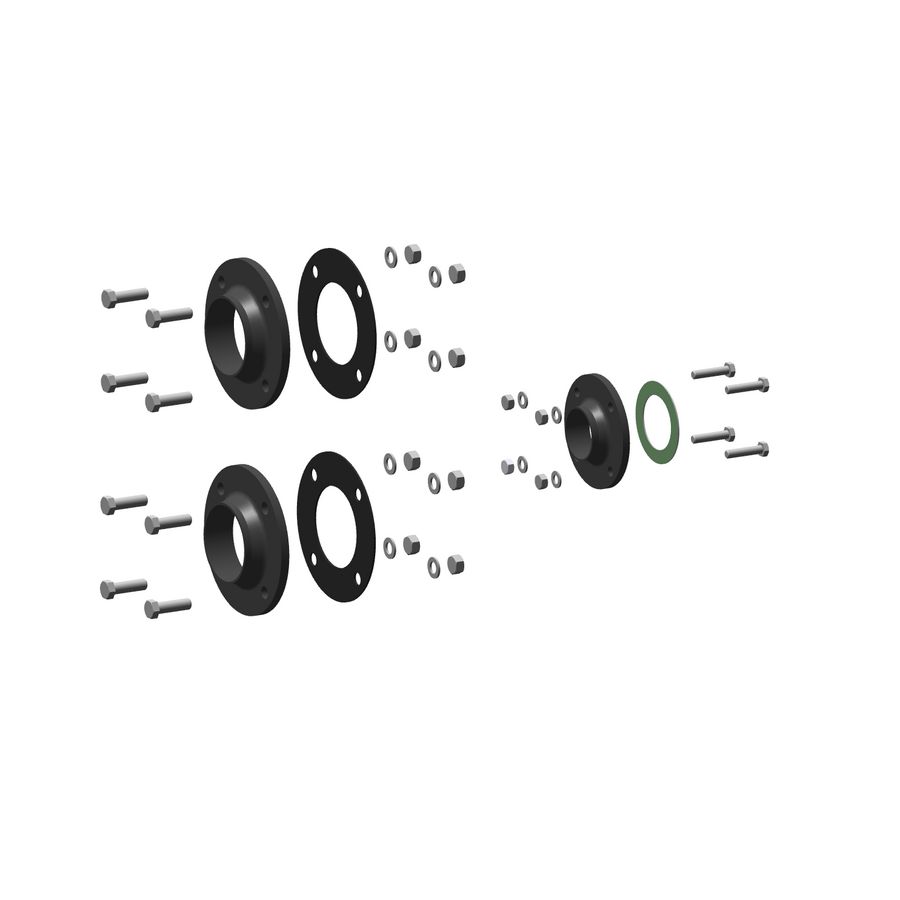 Lasflens set DN100 a/r + gas dn 65