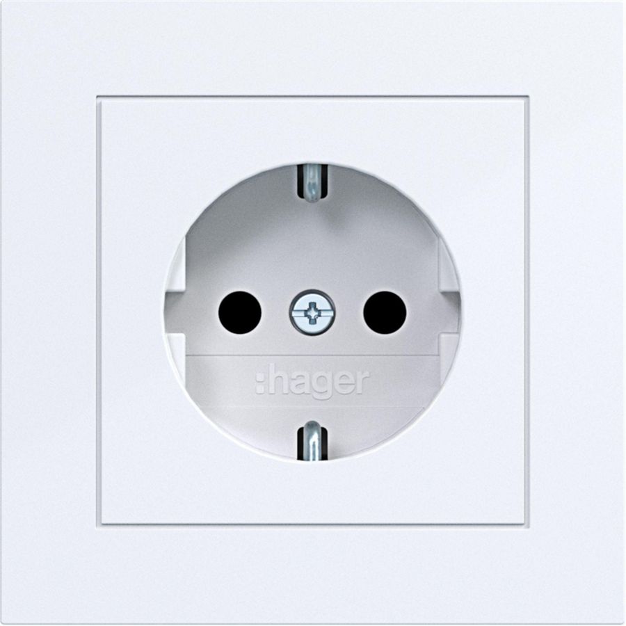 SCHUKO-wandcontactdoos met afdekking Safety Plus steekkl. A.