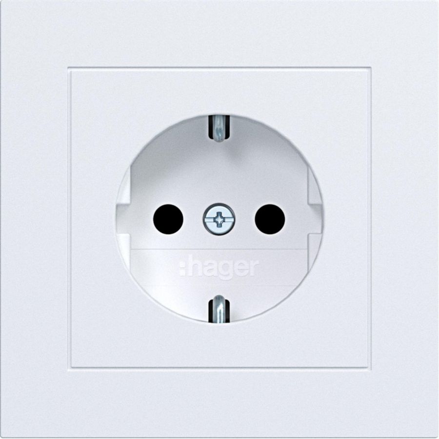 SCHUKO-wandcontactdoos met afdekking Safety Plus steekkl. A.