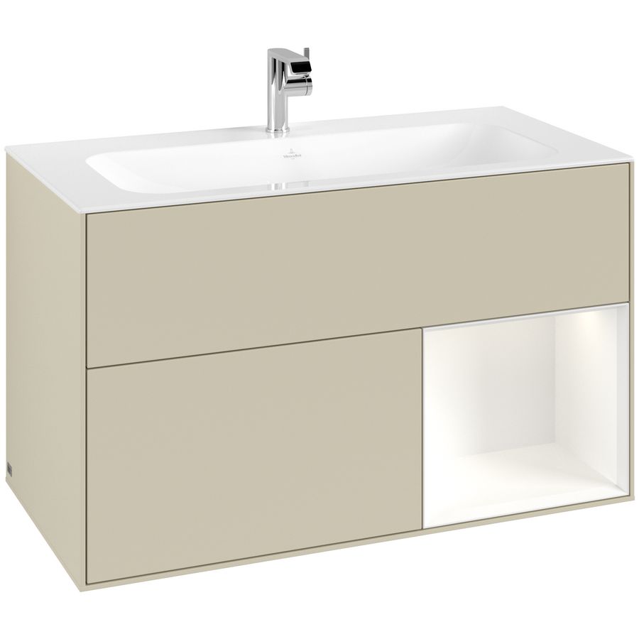 Wastafelonderkast Finion 996x591x498mm S.Grey Matt Lacquer G040MTHJ