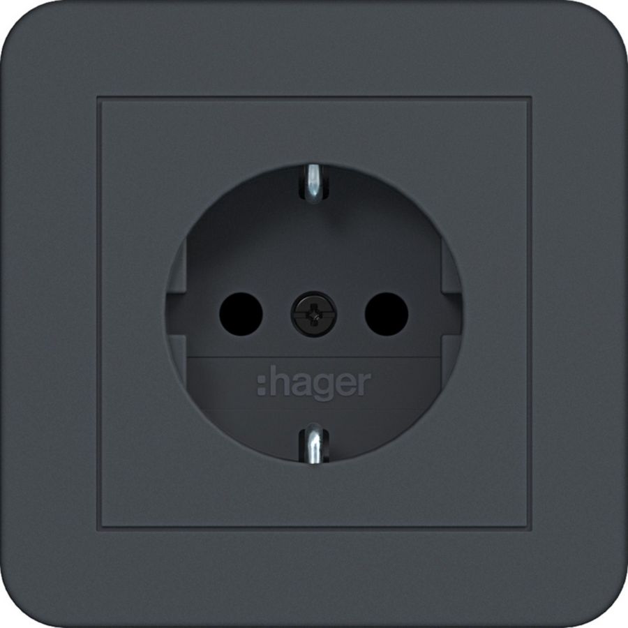 SCHUKO-wandcontactdoos met afdekking Safety Plus steekkl. C.